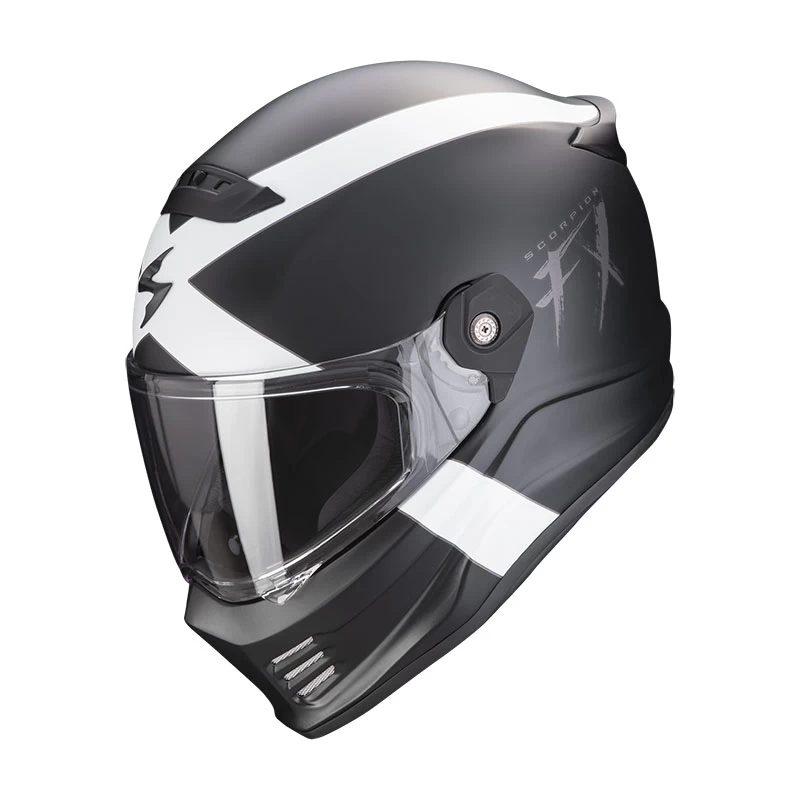 Fibra Casco Scorpion Covert Fx Gallus Nero Opaco Bianco 3 Fibra Casco Scorpion Covert Fx Gallus Nero Opaco Bianco