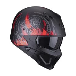 Mentoniera Removibile Casco Scorpion Covert X Tattoo Nero Opaco Rosso 7 Mentoniera Removibile Casco Scorpion Covert X Tattoo Nero Opaco Rosso -Moto Sconto scorpion covertx tattoo rosso 3