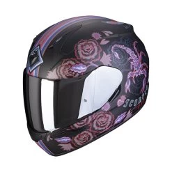 Policarbonato Casco Scorpion Exo 390 Chica 2 Nero Opaco Rosa