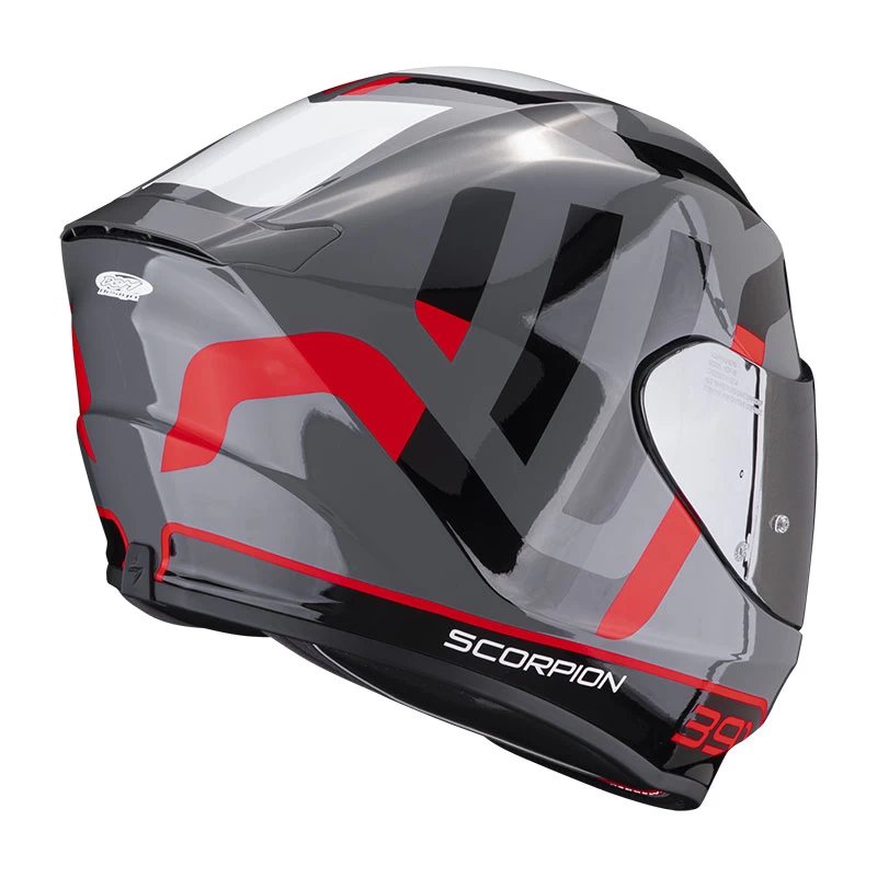 Policarbonato Casco Scorpion Exo 391 Arok Grigio Rosso Nero 5 Policarbonato Casco Scorpion Exo 391 Arok Grigio Rosso Nero - immagine 3