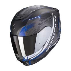 Policarbonato Casco Scorpion Exo 391 Haut Nero Opaco Blu