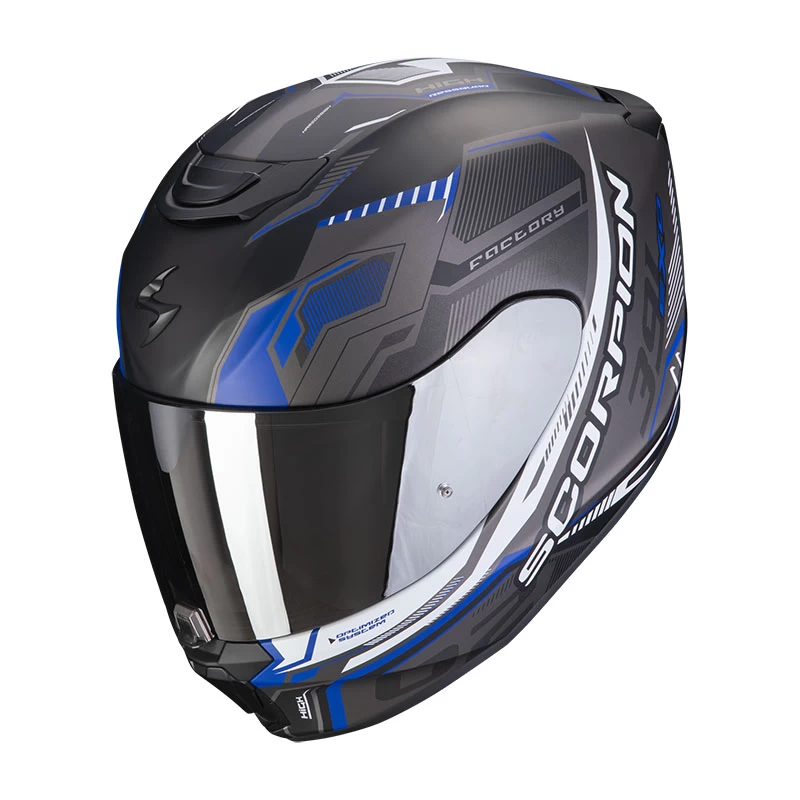 Policarbonato Casco Scorpion Exo 391 Haut Nero Opaco Blu 3 Policarbonato Casco Scorpion Exo 391 Haut Nero Opaco Blu