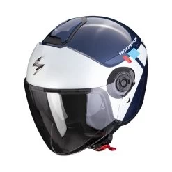 Policarbonato Casco Scorpion Exo City 2 Mall Blu Bianco Rosso