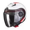 Policarbonato Casco Scorpion Exo City Roll Bianco Rosso -Moto Sconto scorpion exocity roll rosso