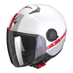 Policarbonato Casco Scorpion Exo City Strada Bianco Rosso