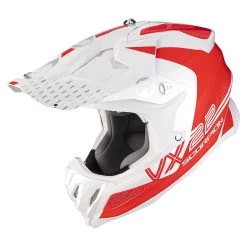 Fibra Casco Scorpion Vx-22 Air Ares Bianco Neon Rosso